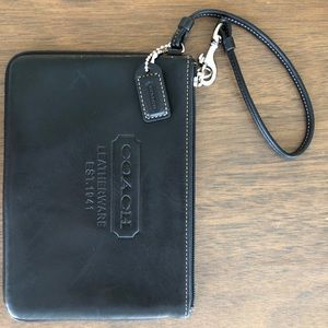 Coach Black Leather Wristlet